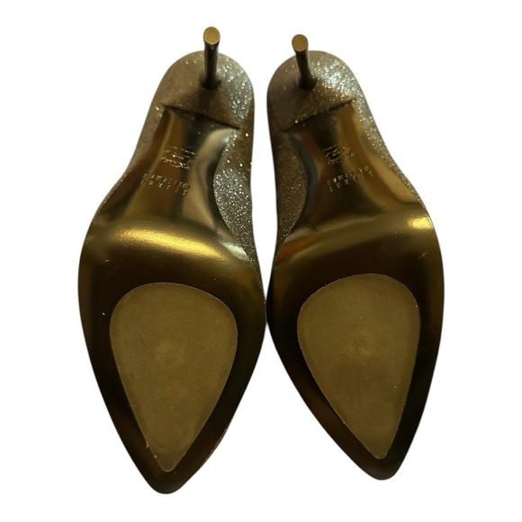 Stuart Weitzman Navy‎ Dagger Mini Glitter size 8.5 EU 5" Stiletto Heel Designer - Picture 6 of 6